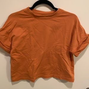 Zara Girls Orange Cuffed Tee